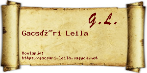 Gacsári Leila névjegykártya